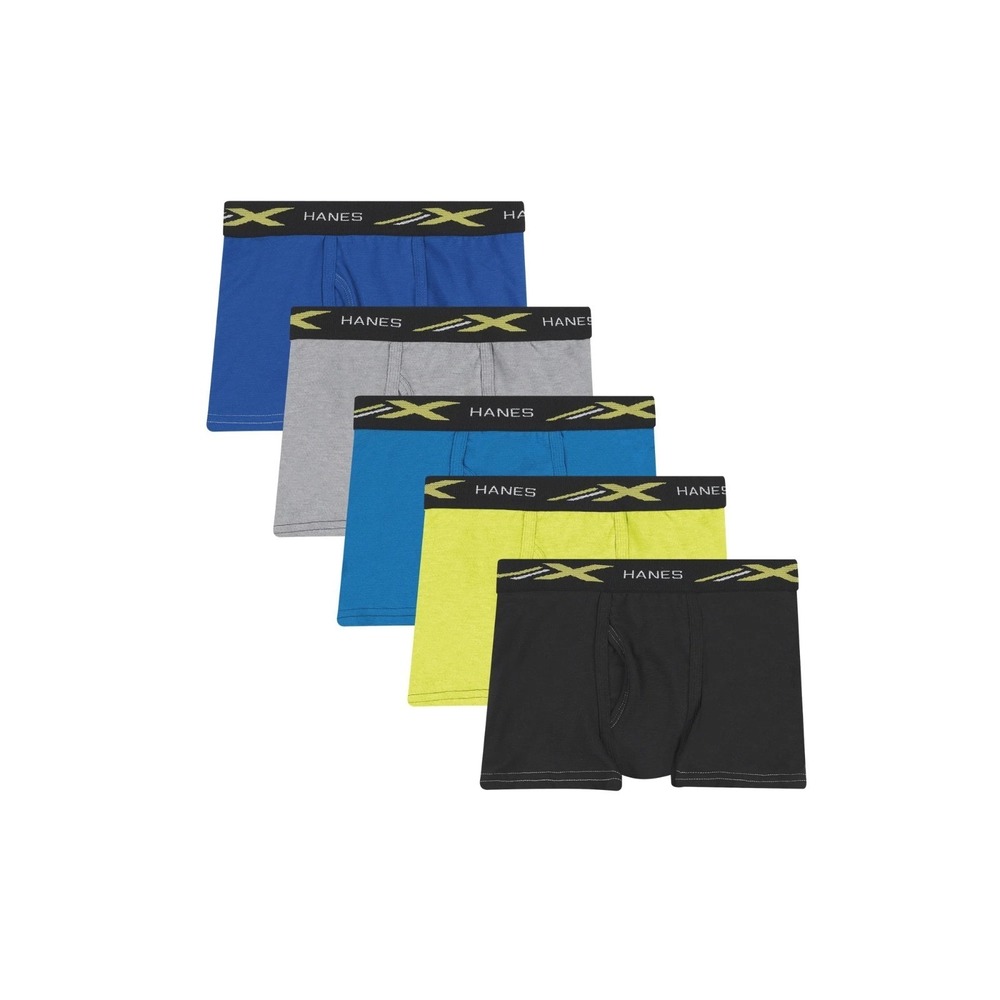 Hanes Boys' Underwear, X-Temp Stretch Mesh Boxer Briefs 5 Pack, Size Small